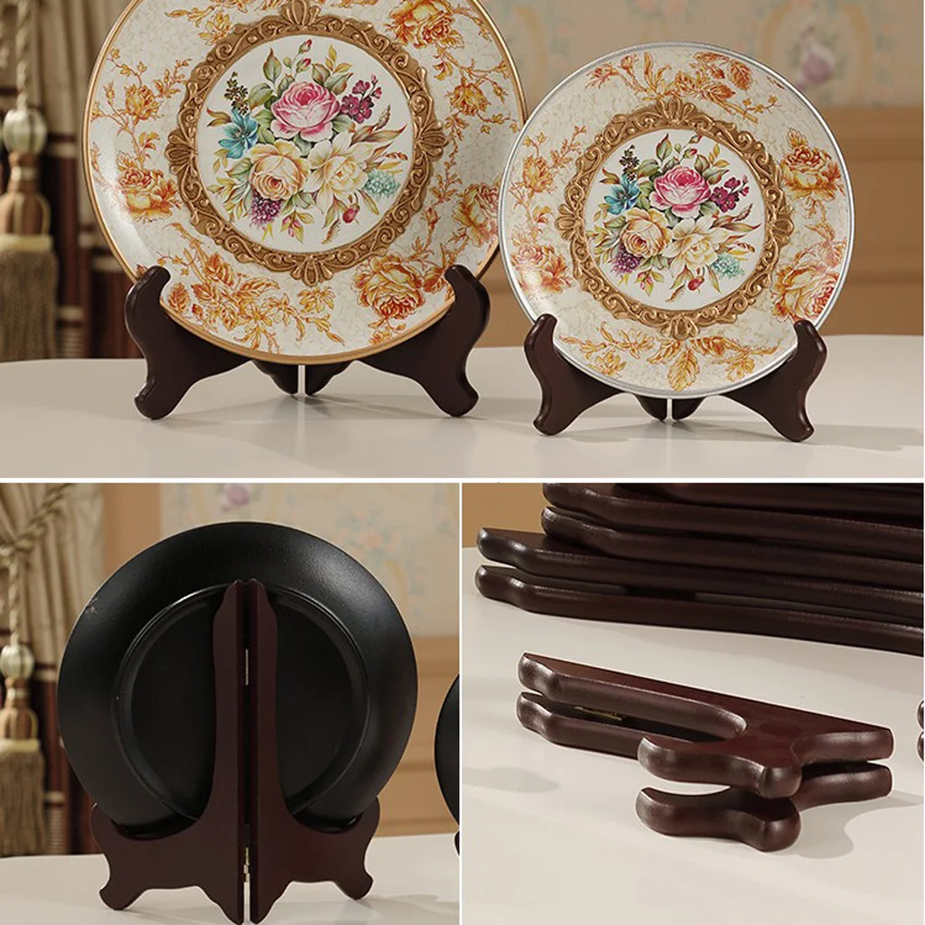 4-14 inch Height Wooden Folding Display Easels Premium Quality Tea Tray Plate Stand Holder Photo Picture Frame