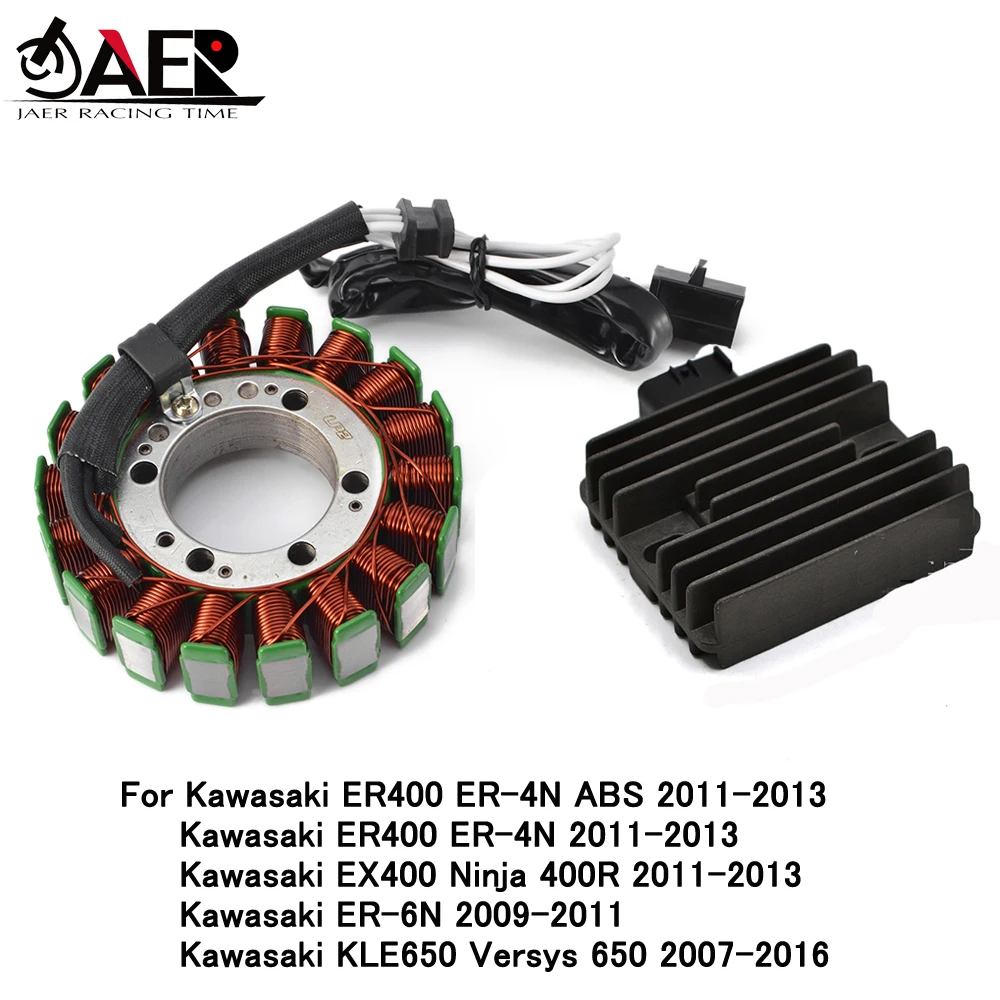 JAER Generator Stator Coil Voltage Regulator Rectifier for Kawasaki ER6N 650 KLE650 ER400 ER4N Ninja 400R EX400| | - AliExpress