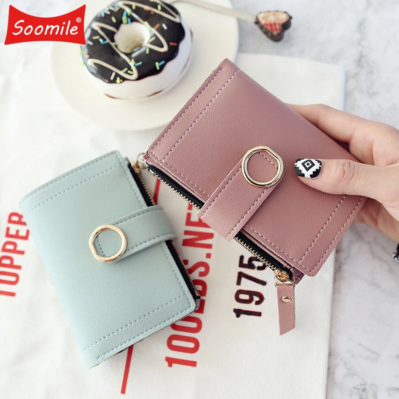 Soomile Модные женские маленькие кошельки брендовый женский кожаный кошелек