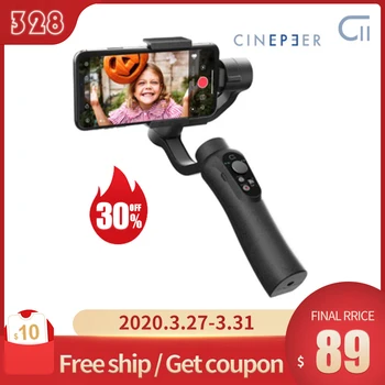 

NEW Arrival CINEPEER C11 Official Mobile Gimbal for Smartphone iPhone/Samsung 3-Axis Vlog Handheld Stabilizer Powered by ZHIYUN