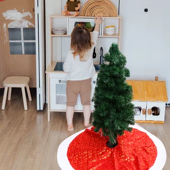 

1Pc Tree Skirt Durable Hoilday Classic Soft Xmas Tree Skirt Christmas Tree Mat Xmas Decoration