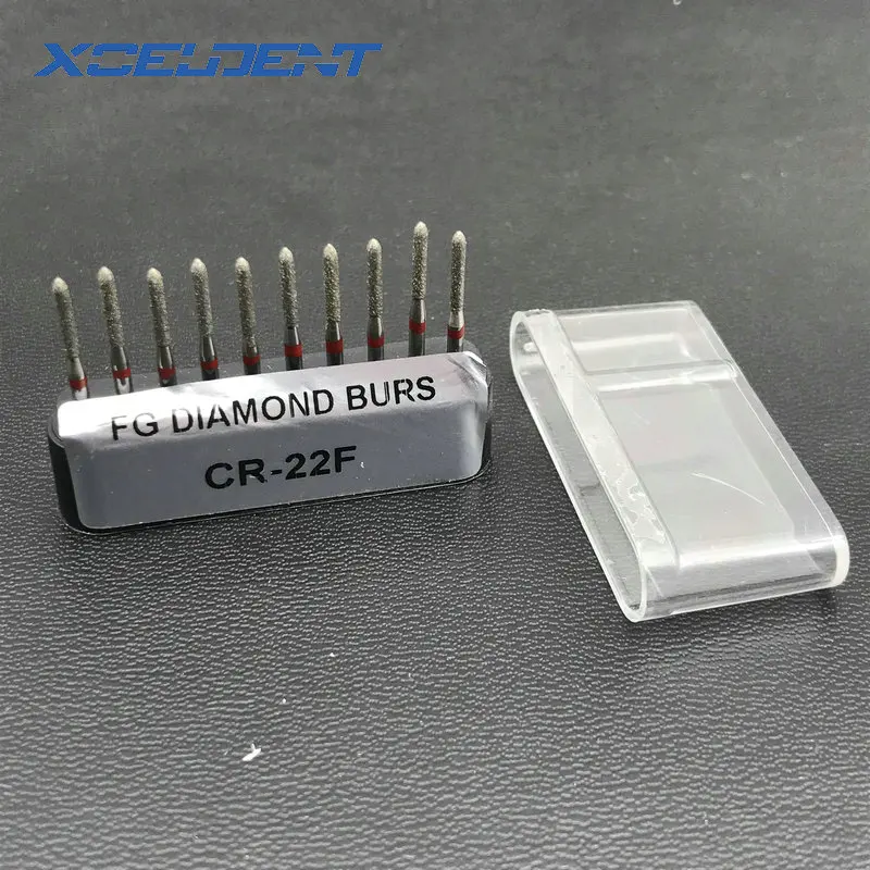 10pcs Dental Diamond Burs Drill Dia-burs Polishing Smoothing Whitening Product For High Speed Handpiece Medium FG 1.6M - Цвет: CR-22F