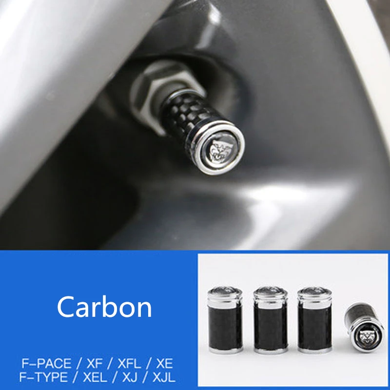 Автомобильный клапан, защитная крышка колеса, внешняя отделка, 3D Металл для Jaguar F-PACE XE XF XJ F-TYPE, аксессуары для стайлинга автомобилей - Название цвета: Carbon-A