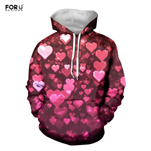 FORUDESIGNS с принтом в виде сердца, женские толстовки, повседневная осенне-зимняя одежда для девочек, высококачественные пуловеры, свитшоты, спортивный костюм - Цвет: HMC2887Z72W