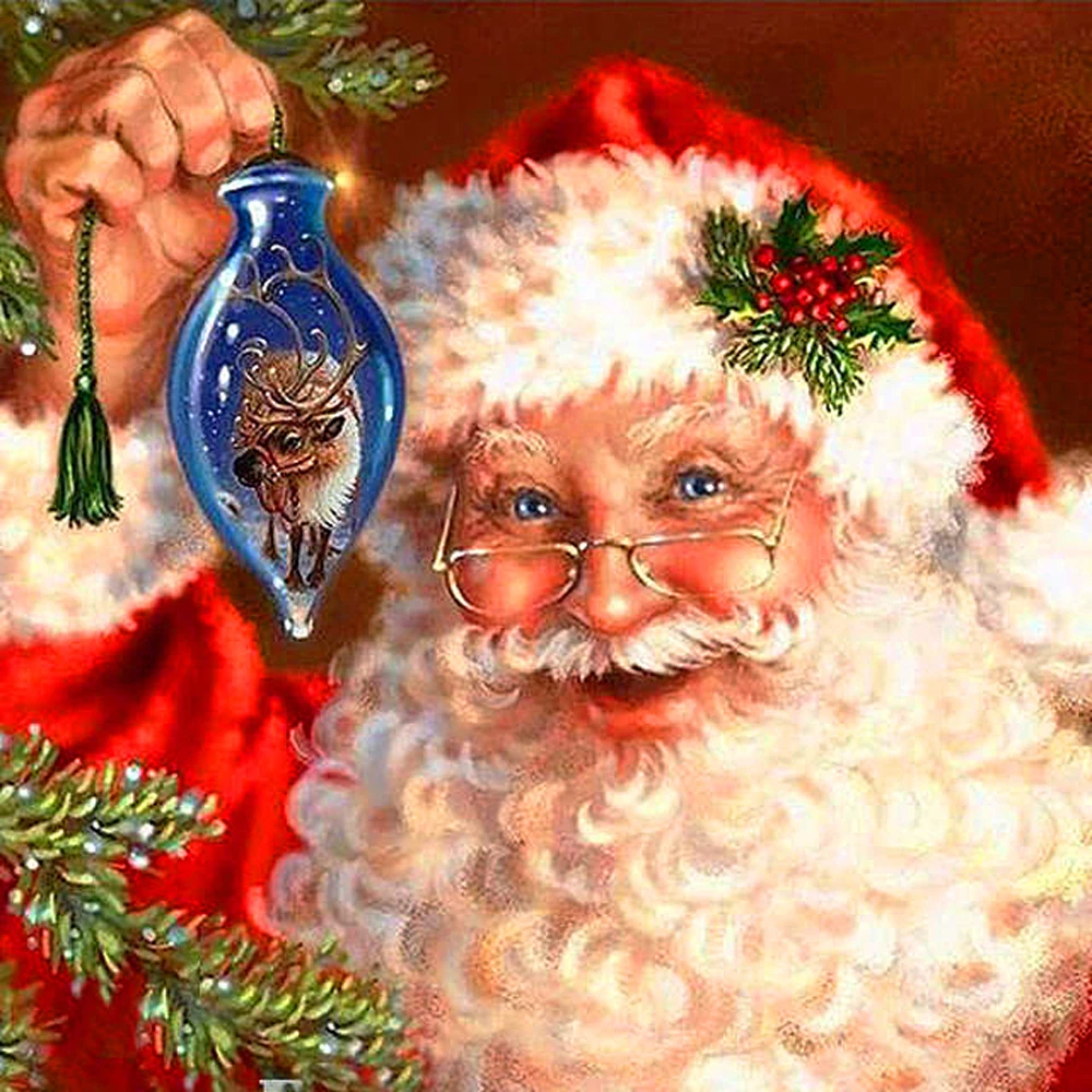 242.36руб. 50% СКИДКА|Рождественский Санта Клаус, рождественские подарки, полный квадратный/круглый камень, мультфильм, алмазная вышивка, стежок, домашний декор-in Алмазная роспись, вышивка крестом from Дом и животные on AliExpress 