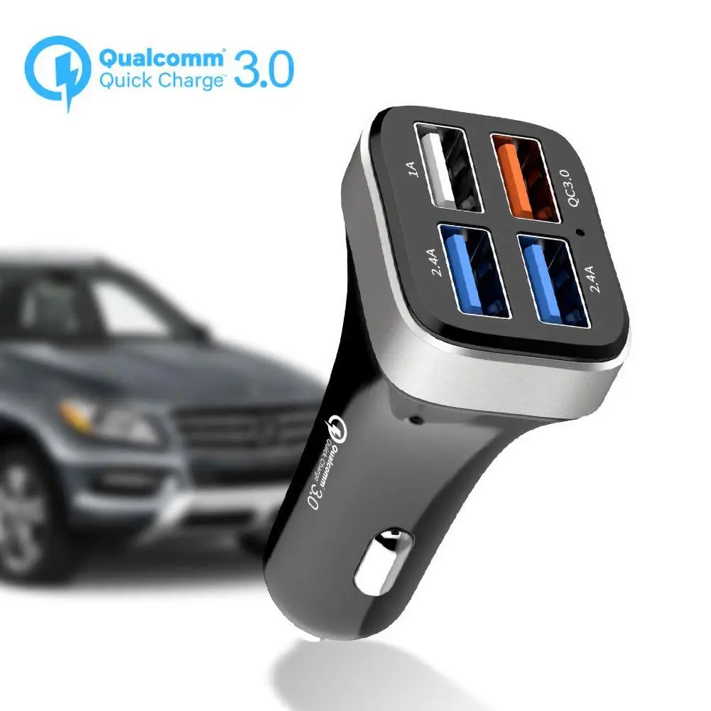 Мини 4 usb порта Быстрая зарядка QC3.0 мобильный телефон автомобильное зарядное устройство адаптер питания