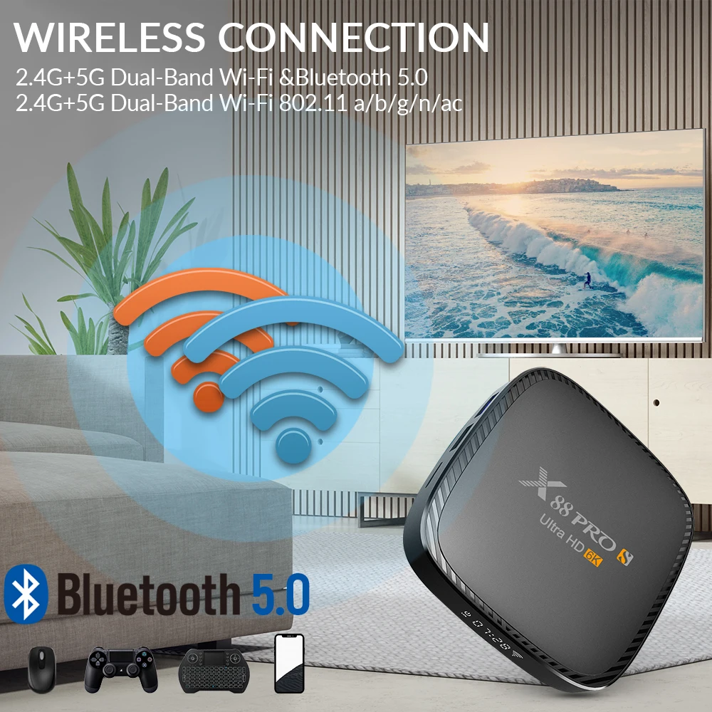 ТВ приставка Android 10 0 X88 PRO S Allwinner H616 2 4G & 5G Dual WiFi 4K 3D Bluetooth 5 H.265 Быстрый