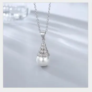 

925 Sterling Silver Christmas Tree Necklaces for Women Fashion Crystal Natural Freshwater Pearl Kids Necklace Gift 2019 New