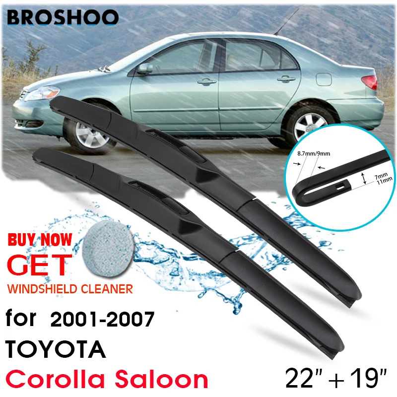 

Car Wiper Blade Front Window Windscreen Windshield Wipers Blades Auto Accessories For TOYOTA Corolla Saloon 22"+19" 2001-2007