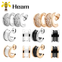Heam,, высокое качество, серебро 925 пробы, болгарийские серьги для женщин, розовое золото, керамика, модное, роскошное ювелирное изделие, подарок для пары