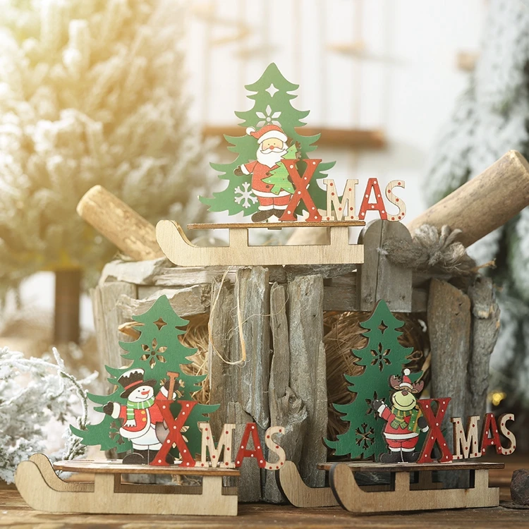 Taoup деревянные рождественские украшения, рождественские буквы, Рождественские елки, рождественские Подвески снеговик, новогодние украшения
