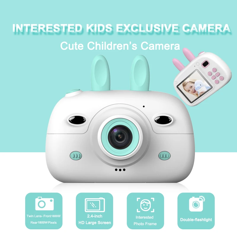 Детская мини-камера 18MP HD 1080P с двойным объективом, фронтальная, задняя, двойная камера s, Детская камера, 2,4 дюймов, ips экран, цифровая видеокамера, фото камера