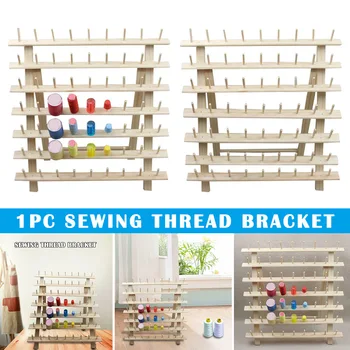 

63 Spool Wood Sewing Thread Stand Organizer Embroidery Storage Rack Holder Bracket MYDING