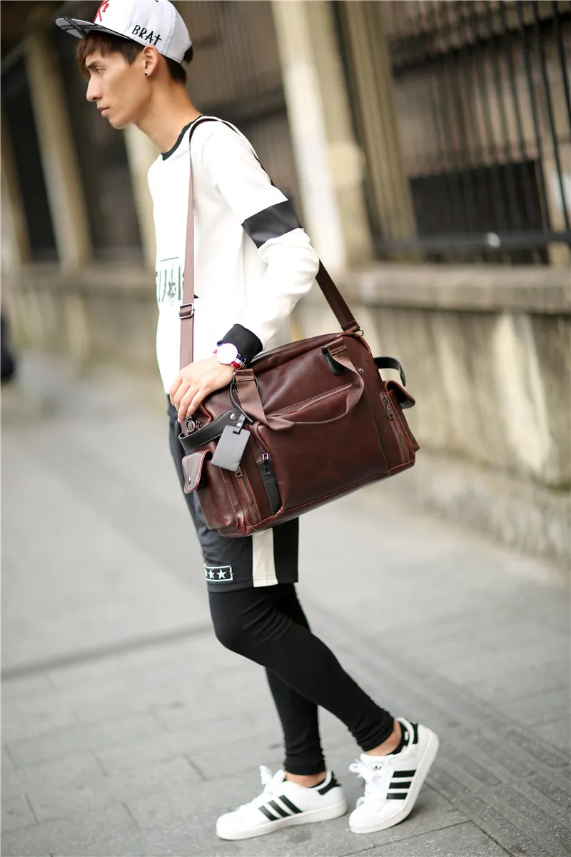 

Korean version of the new men's bag trend retro men's file computer handbag casual shoulder Messenger bag