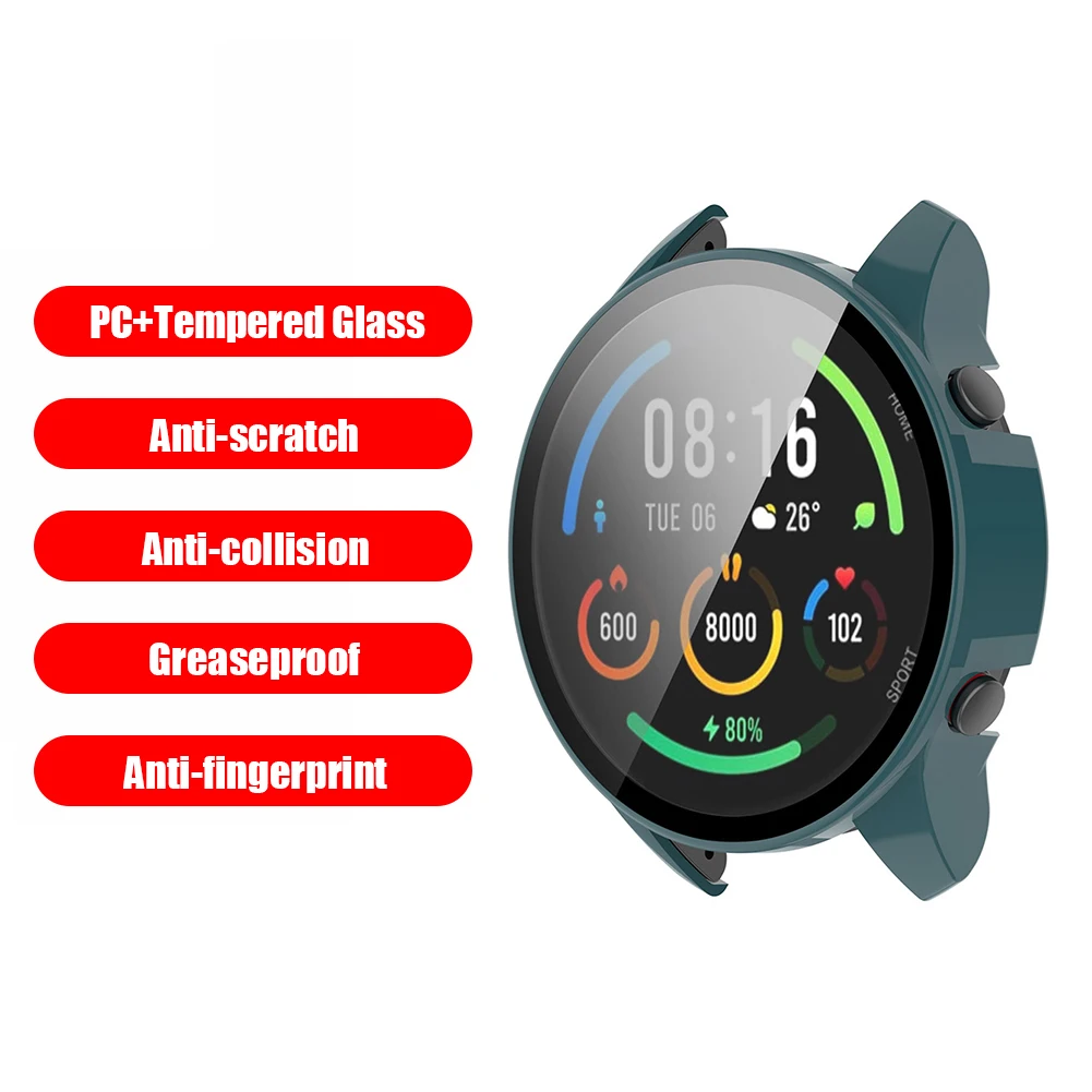 Watch Protective Film Cover for Xiaomi Mi Watch Color Sport Smartwatch Screen Protector Shell Wristband Bumper Case Replacement