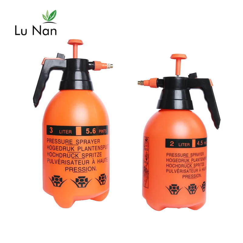 

2L/3L Orange Hand Pressure Trigger Sprayer Bottle Adjustable Copper Nozzle Head Manual Air Compression Pump Spray Bottle 1 Pcs