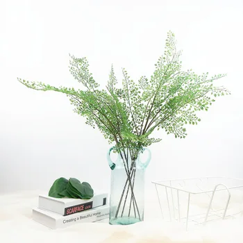 

Artificial Flower Beam Wire Ultra-Feel Lush Leaves Fern Black Bone Awn Green Leaf with Floral