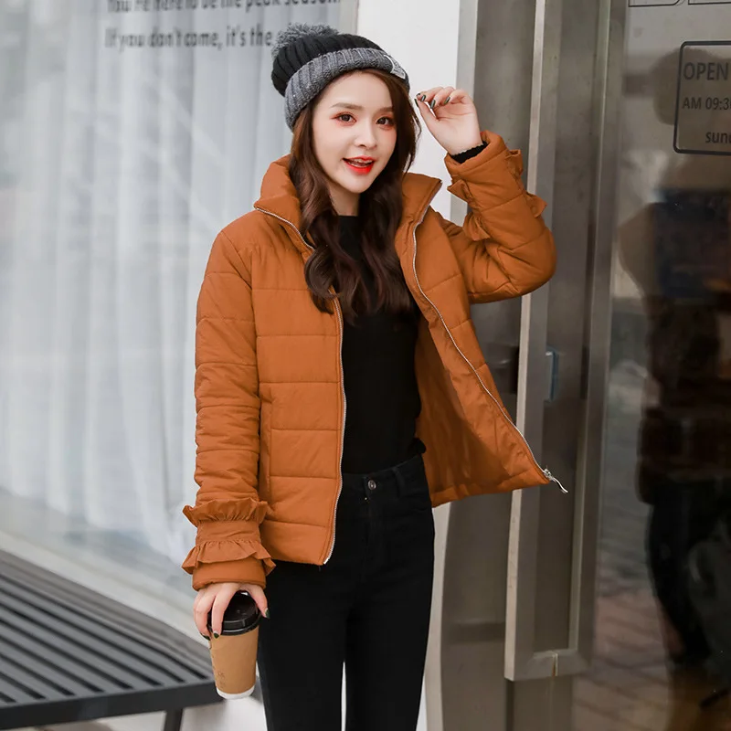 

2019 Winter New Style Short Coat Women's Thick Cotton-padded Jacket Slim Fit Slimming down Jacket Cotton-padded Clothes Warm dow