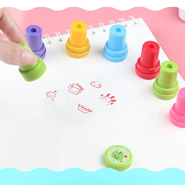 Cartoon Cute Animals Fruits Traffic Smile Kids Seal Set For Scrapbooking Stamper DIY Children  Kindergarten Reward Toys 3