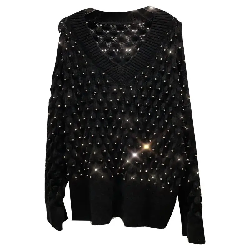 2020 Autumn New Sky Star Rhinestone Shiny V-neck