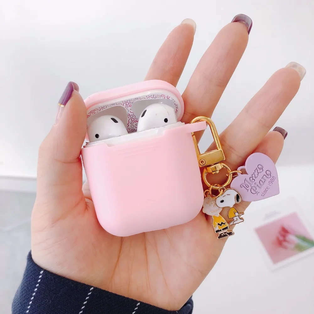 Милый мультяшный чехол для AirPods, мягкий силиконовый чехол для беспроводной bluetooth-гарнитуры, Женский чехол, защита от падения