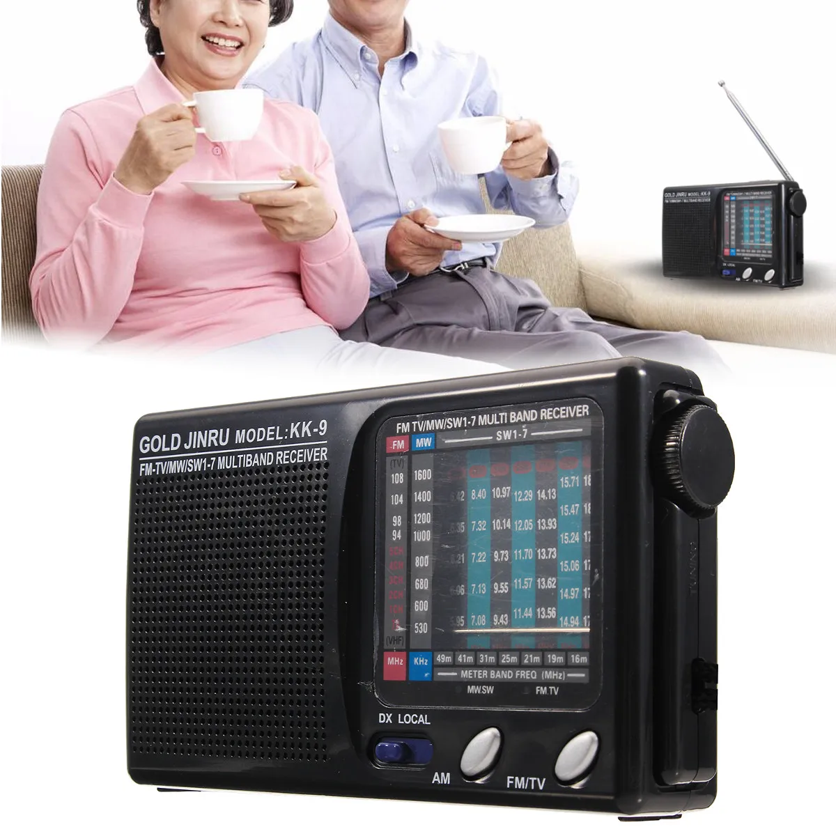Radio portátil digital KK-9 MIni Radio de 9 bandas con altavoz recepto Radio portátil digital KK-9 MIni Radio de 9 bandas con altavoz recepto