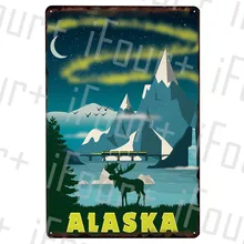 Аляска металлическая пластина Оловянная табличка металлический винтажный Декор металлический знак металлический плакат домашний бар паб кафе украшение винтажные плакаты