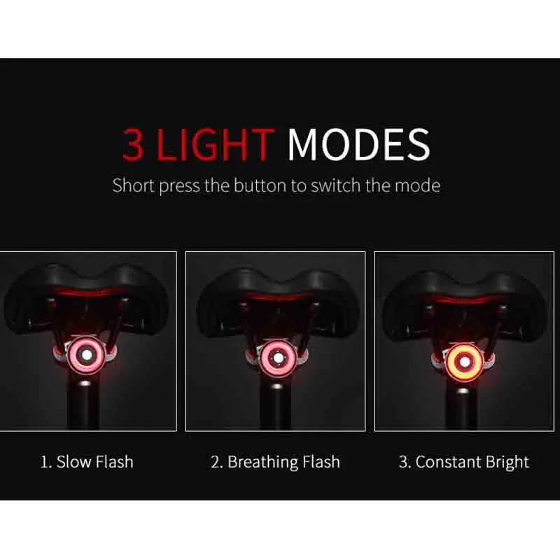 Flash Deal Bicycle Smart BrakingTaillight Brake Bike IPX5 Waterproof Light USB Rechargeable LED Cycling Lamp Flashlight Saddle Rear Light 3 Flash Deal Bicycle Smart BrakingTaillight Brake Bike IPX5 Waterproof Light USB Rechargeable LED Cycling Lamp Flashlight Saddle Rear Light 3