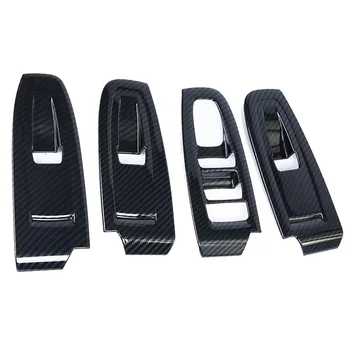 

4Pcs ABS Carbon Fiber Interior Door Window Lift Button Switch Panel Cover Trim Molding for Subaru XV Crosstrek 2018 LHD