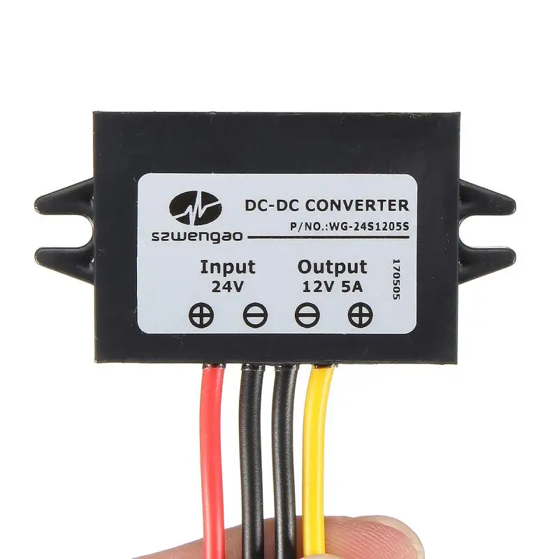 Конвертер Напряжение редуктор регулятора тока 24V Шаг вниз до 12V 5A 60 Вт 5Amp шаг