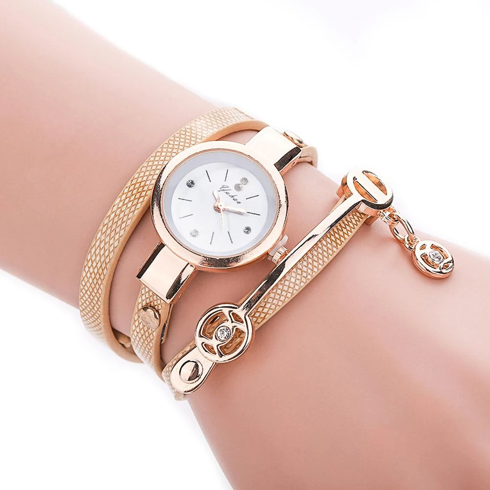 Women Watches Rhinestone Multilayer Bracelet Watch Women Faux Leather Strap Analog Quartz watch Fashion Dress Clock часы женские
