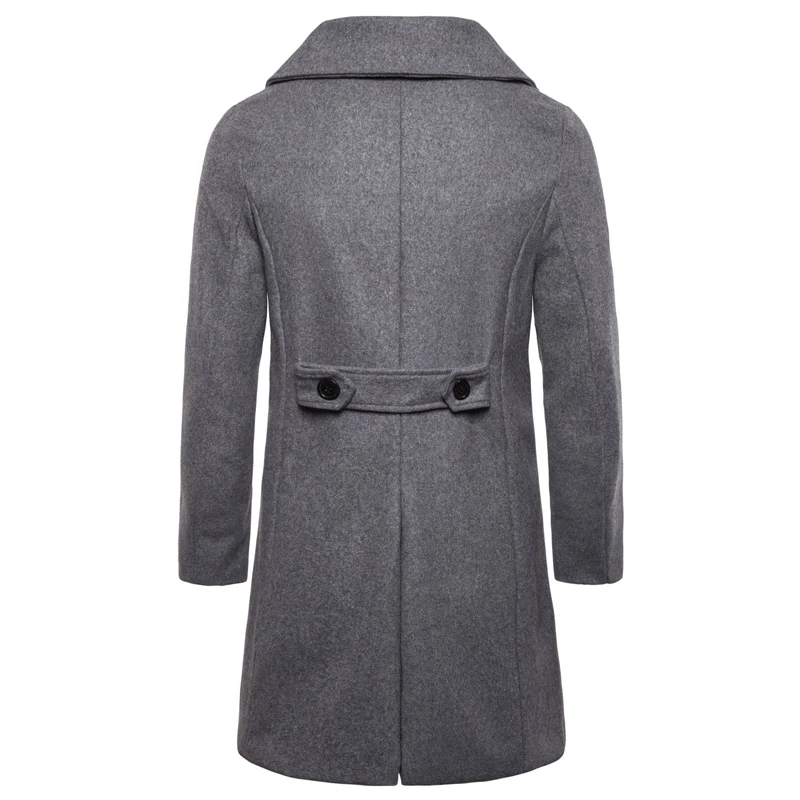 Мужское пальто Формальное осеннее пальто с отворотом модные вечерние зимнее, зауженное на открытом воздухе
