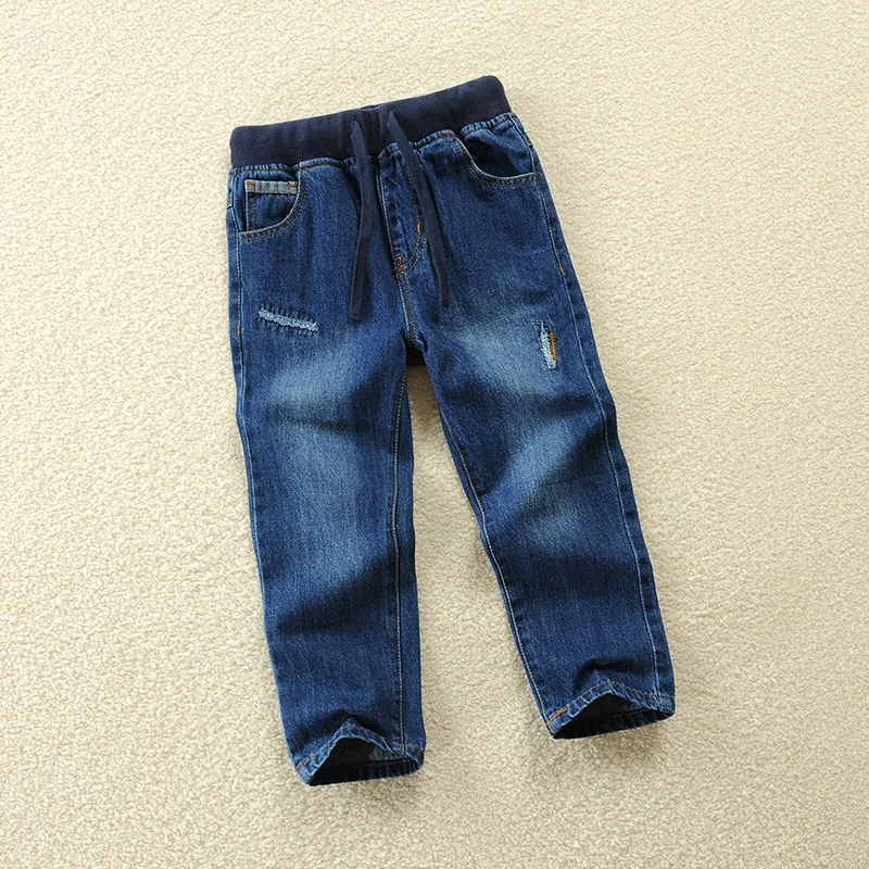 Elastic Waist Jeans Pants For Boys Denim Casual Children Trousers 3-14T Boy Straight Cowboy Kids Long | Мать и ребенок