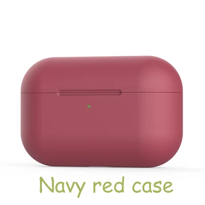 Силиконовый чехол Защитный чехол для Apple Airpods pro TWS Bluetooth наушники для Airpods Pro Чехол Мягкий силиконовый защитный чехол - Color: Navy red case