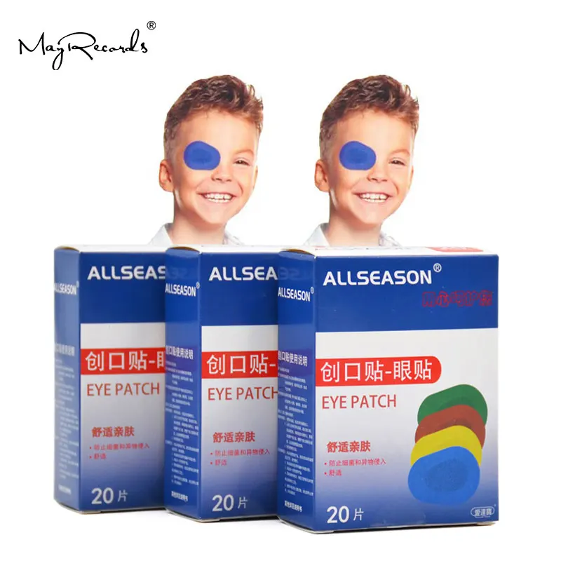 Free Shipping 60 PCs/3Boxes Colorful Breathable Eye Patch Band Aid Medical Sterile Eye Pad Adhesive Bandages First Aid Kit
