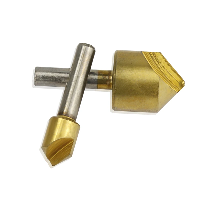 XCAN 3 шт 3/8 ''1/2'' 3/4 ''Одиночная флейта 90 градусов фаска сверло набор титановое покрытие Зенковка сверло дерево/Металл сверло