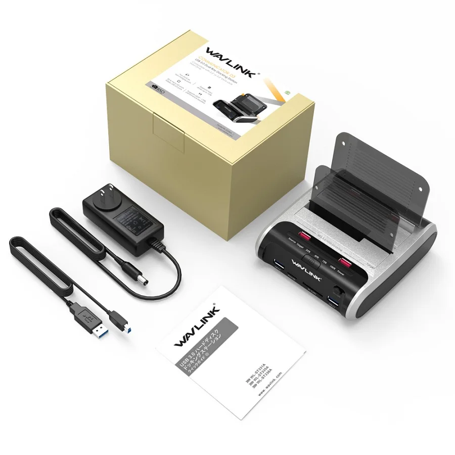 AU plug Wavlink SATA HDD 2," 3,5" внешний жесткий диск USB 3,0 док-станция 5 Гбит/с офлайн клонированный кардридер для жесткого диска до 10 ТБ - Цвет: AU plug