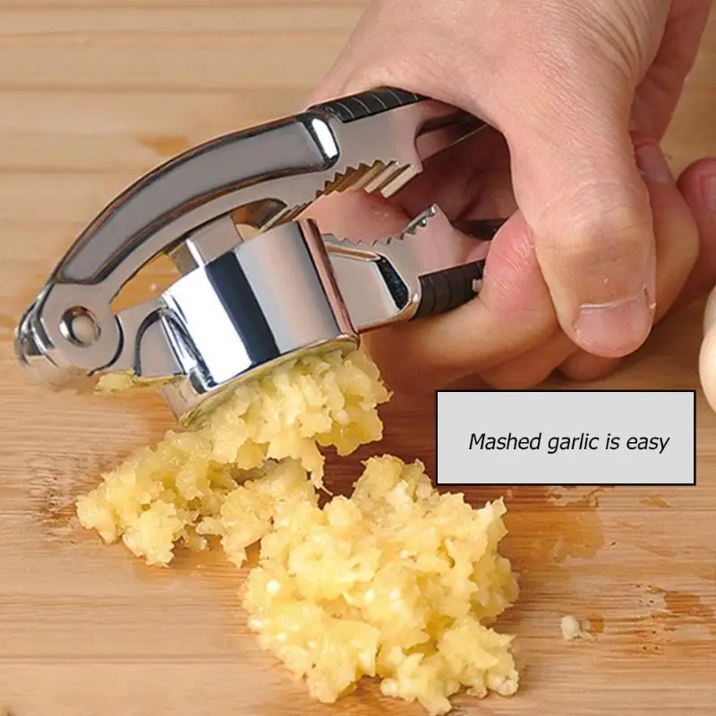 Stainless Steel Alloy Crusher Kitchen Round Extrusion Tool Garlic Press Fruit and Vegetable Cooking Tools