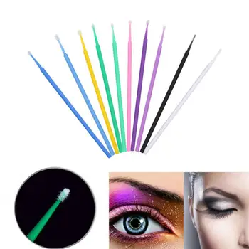 

100PCS Disposable Grafting Eyelash Cleaning Special Cotton Swab Pointed Plastic Cotton Sticks Makeup Cleaning Tools