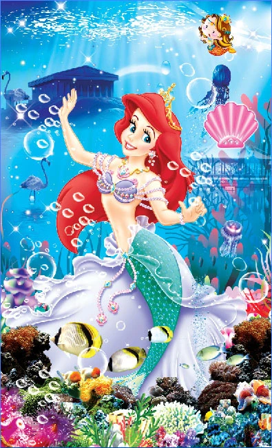 5x7ft Under Sea Little Mermaid Ariel Princess Bubbles Coral Reef Custom Photo Studio Backdrops Background Vinyl 150cm X 2cm Backgrounds Aliexpress