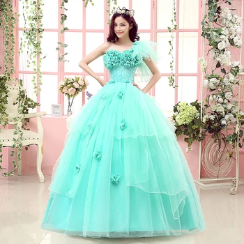 

Vestidos 2020 Gryffon Classic Party Prom Floor-length Ball Gown One-shoulder Vintage Quinceanera Dresses Plus Customize