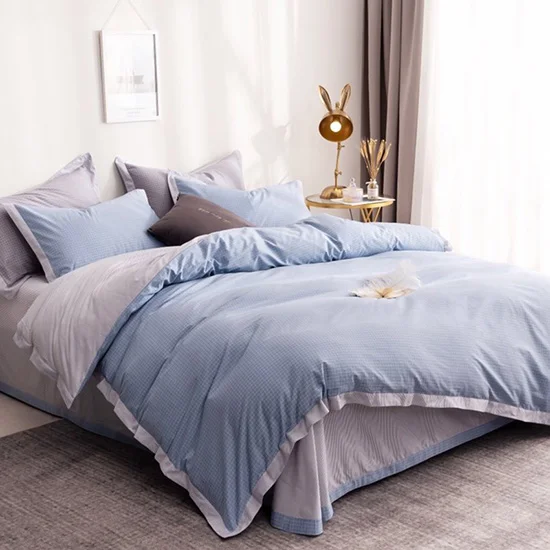 Blancstar Комплект постельного белья s хлопок постельное белье Ститч постельный комплект одеяло постельный комплект комфорт Q044 - Цвет: Blue