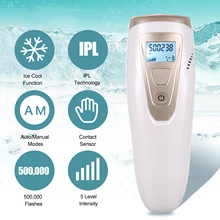 Ice Cool IPL beauty эпиляция 500000 вспышки 5 уровень интенсивности безболезненный Перманентный эпилятор для женщин для удаления волос на лице и теле