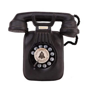 

GVCD-Vintage Telephone Model Wall Hanging Retro Nostalgic Crafts Home Phone Miniature Figurines