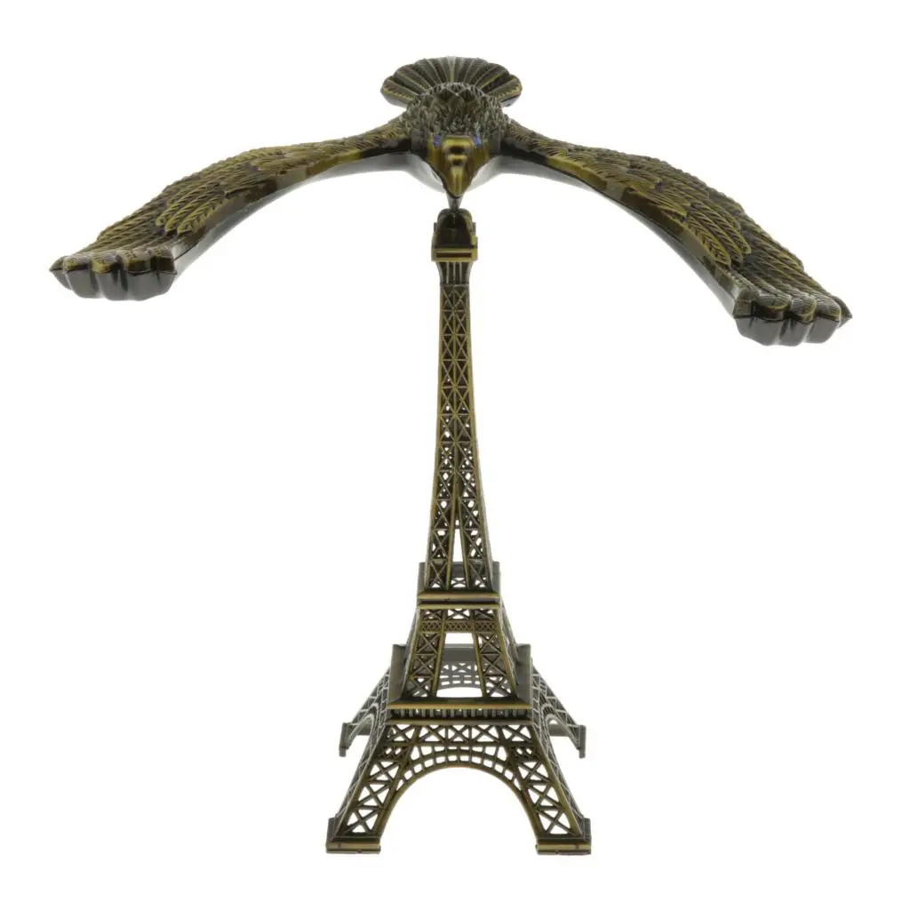 Creative Iron Tower Balance Eagle Statue Figurine Building Home Decoration Children Teens Toy DIY Crafts Ornament