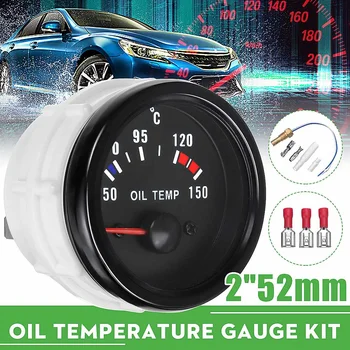 

2'' 52mm Oil Temperature Gauge Kits Analogue Digital LED Display with 1/8 NPT Sensor Universal For Car Motor Oil Temp Meter