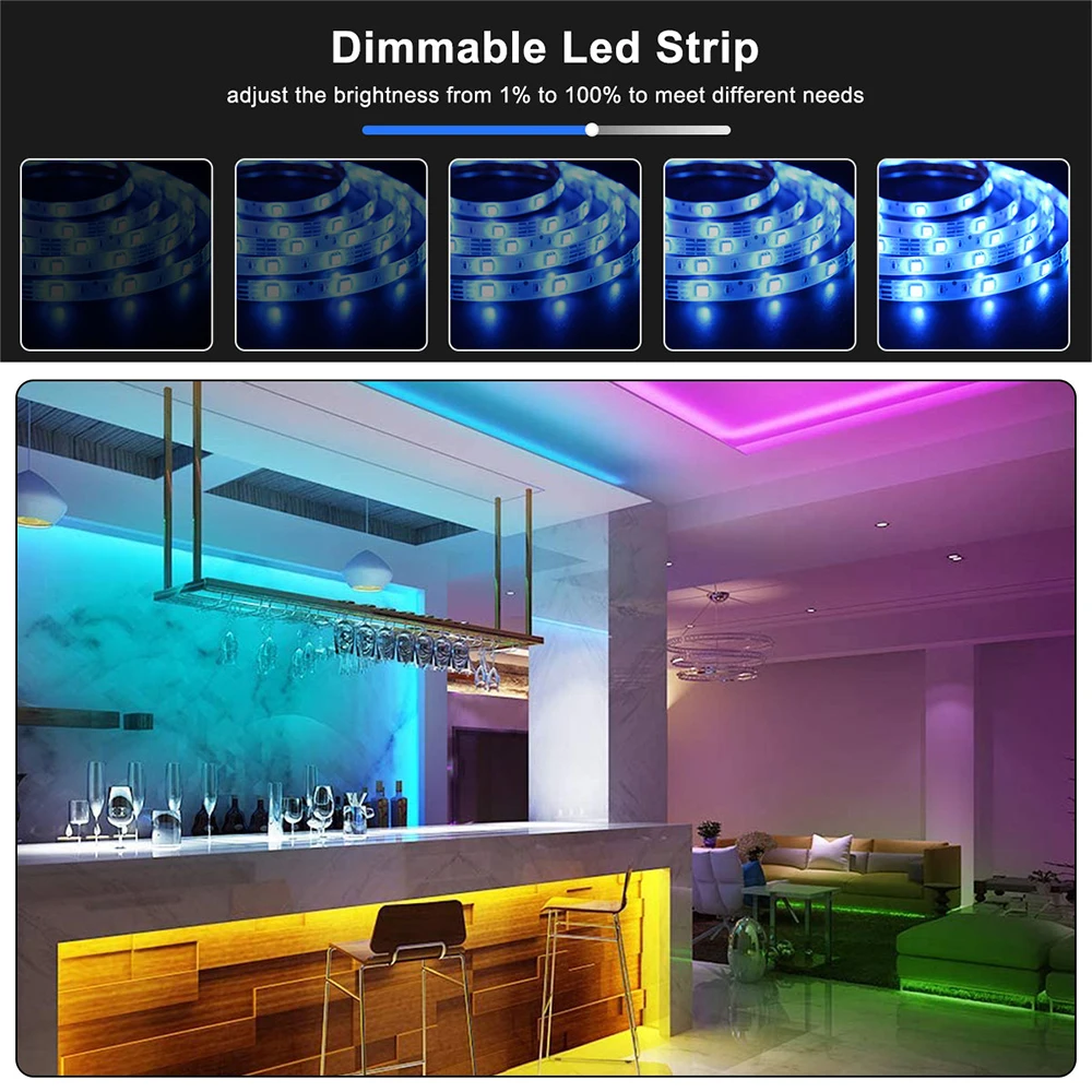 USB LED Strip DC 5V 50CM 1M 2M 3M 5M Flexible Led Usb Lamp RGB 5050 Bluetooth Control for Home Decoration TV Background Lights