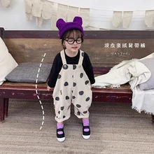 Вельветовые Штаны для маленьких девочек; коллекция года; сезон весна-осень; новые детские повседневные Комбинезоны с волнами; штаны; детская одежда в Корейском стиле для малышей