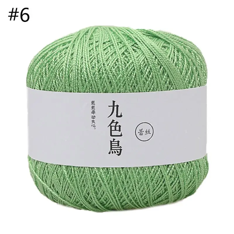 06 green 50 г шелк хлопок молочная пряжа для вязания крючком детская ручная вязка теплая мягкая пряжа для ручного вязания - Цвет: 06 green