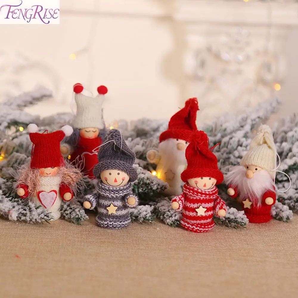 

FENGRISE Santa Claus Angel Dolls Christmas Tree Decoration Hanging Pendant Christmas Decorations For Home 2019 Navidad Kids Gift